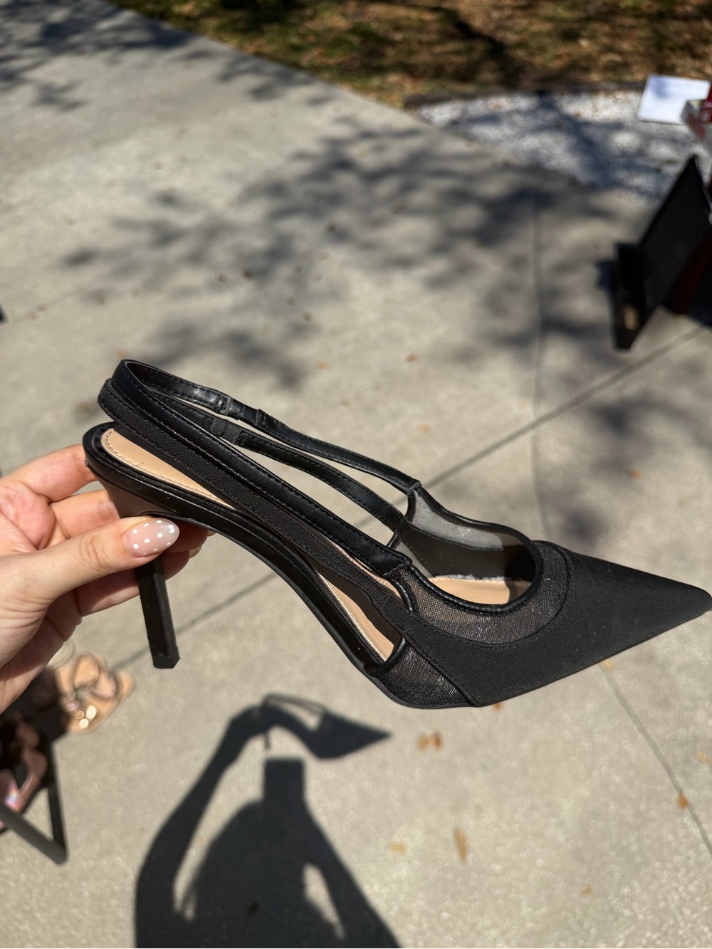 Gianni Bini Black Pointed Toe Slingback Heels